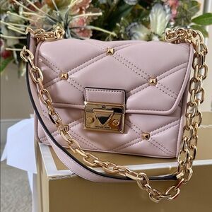 Michael Kors Serena Crossbody Purses Powder Blush Color 7.5x6